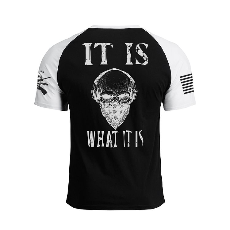 IT IS WHAT IT IS RAGLAN GRAPHIC TEE