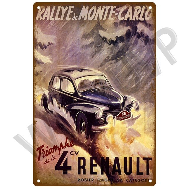 Renault 4CV Car - Vintage Tin Signs