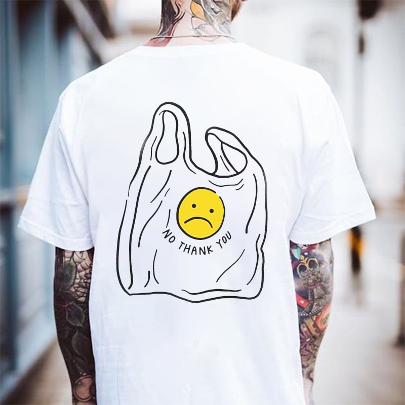 No Thank You Sulky Face Printed Men's T-shirt - Krazyskull
