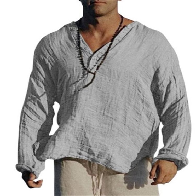 BrosWear Resort Henley Long Sleeve Shirt