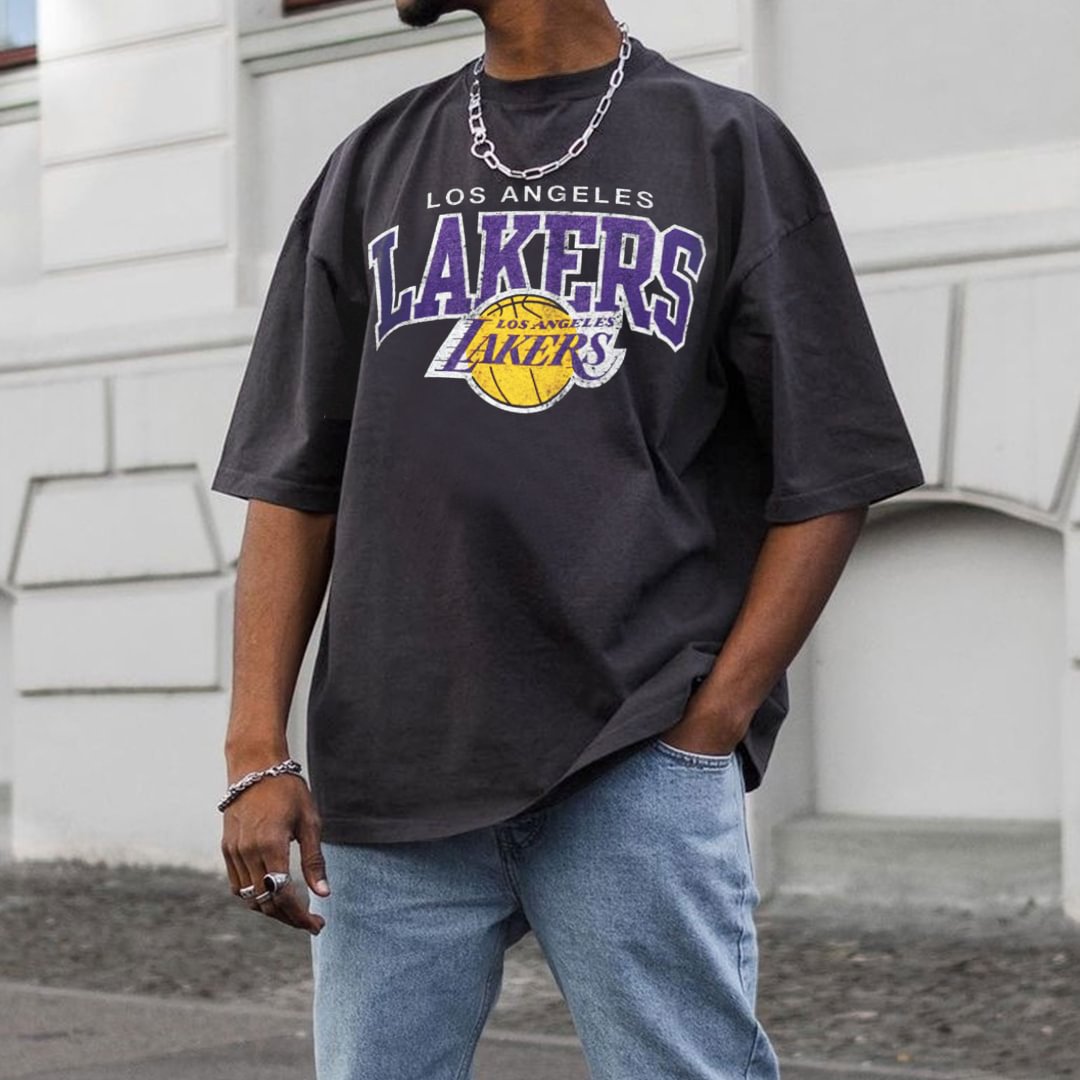 Men Lakers Print T-shirt / [blueesa] /
