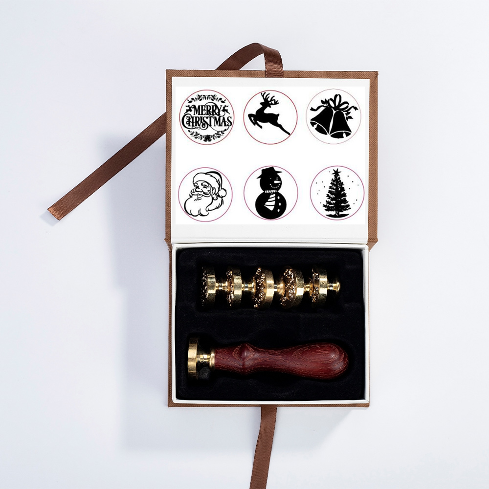 Wax Seal Stamp Set, Christmas 6 Pieces Sealing Wax Stamps