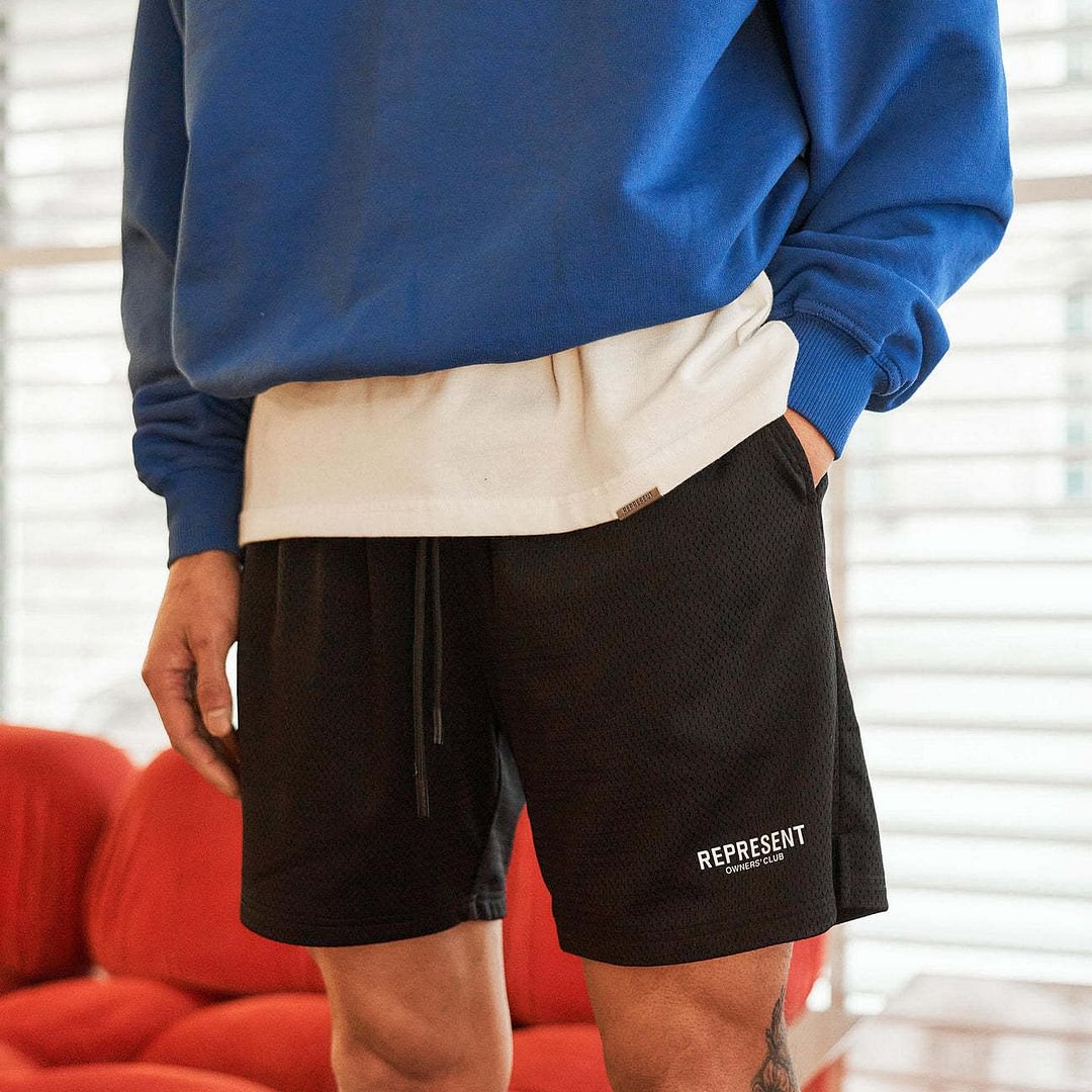 Summer Outdoor Training Mesh Casual Men's Fitness Shorts-VESSFUL