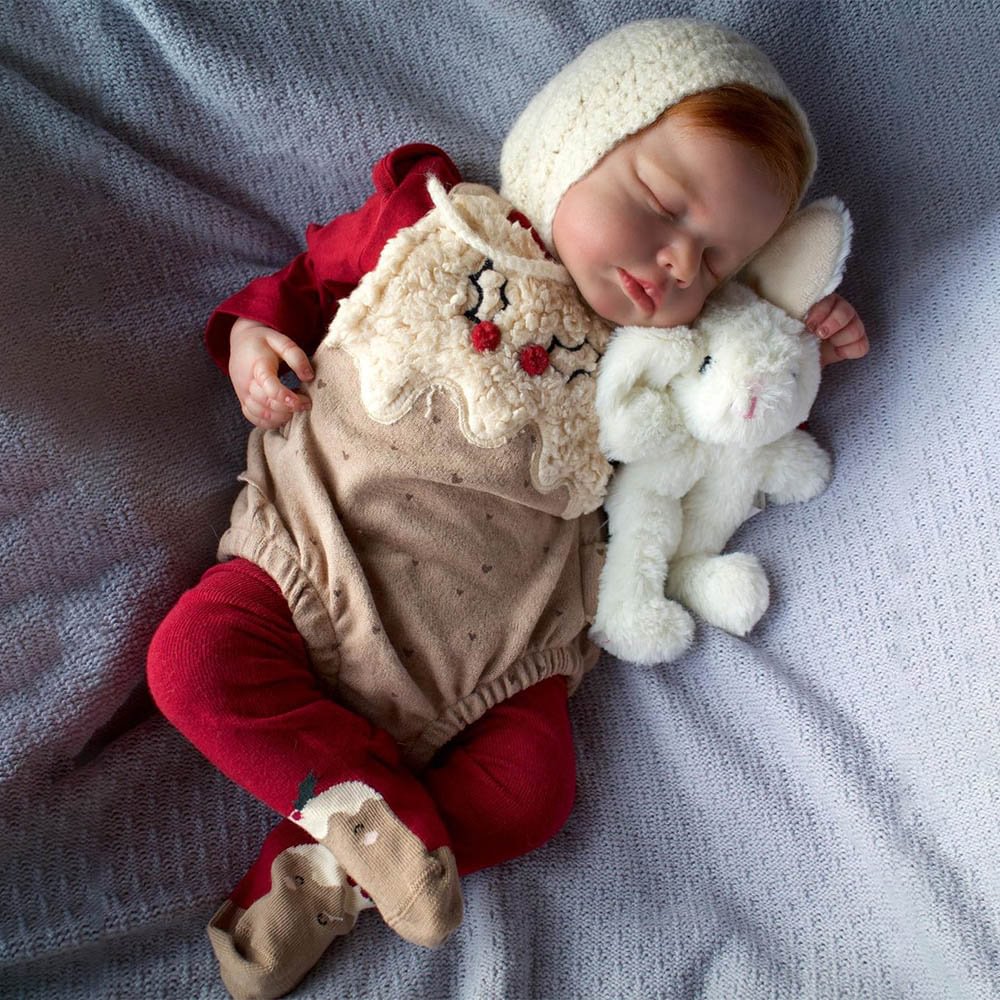 [New 2022] Heartbeat & Sound Reborn Asleep Cute Baby Girl Adley 20" Real Lifelike Cloth Body Reborn Doll