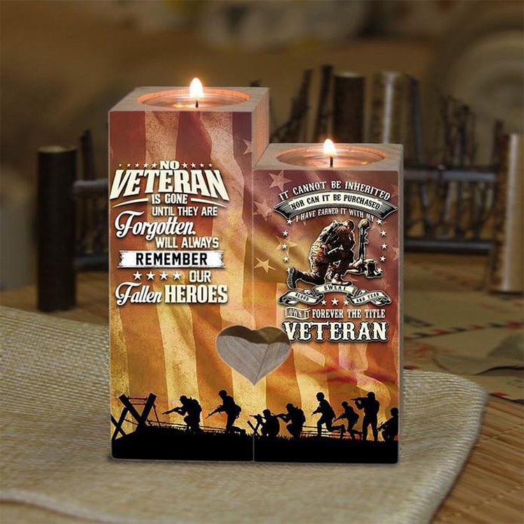No Veteran is Gone Until They are Forgotten - Candle Holder