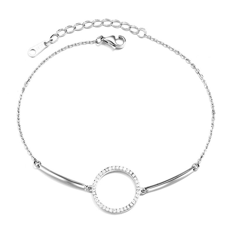 Cold Wind  Micro-Inlaid Circle S925 Sterling Silver Bracelet
