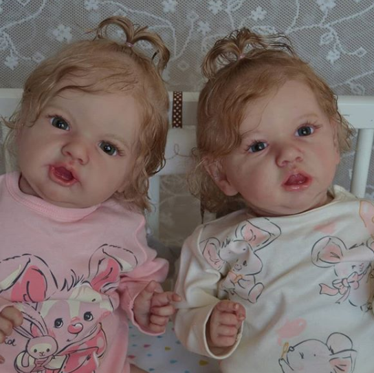 RSG REALISTIC SWEET GALLERY®22'' Lifelike twin Maegan and Ysandre Reborn Baby Toy Girls