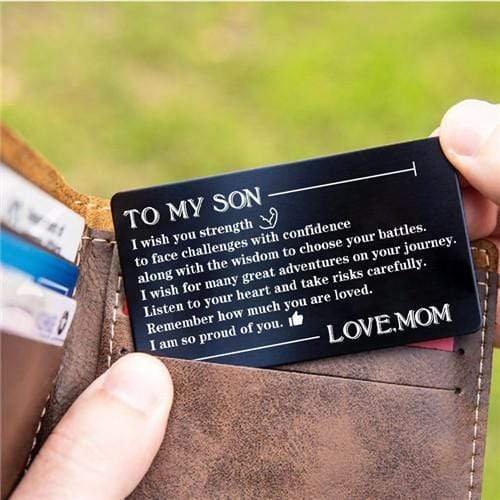 Mom To Son - Listen To Your Heart - Engraved Wallet Card-Mayoulove