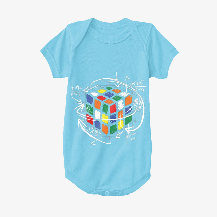 Math On Dark, Rubik Cube Baby Onesie