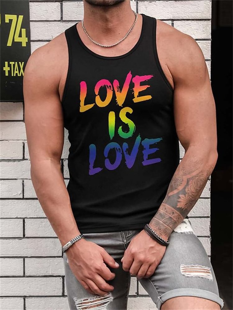 Tiboyz Rainbow Love is love Casual Tank Top