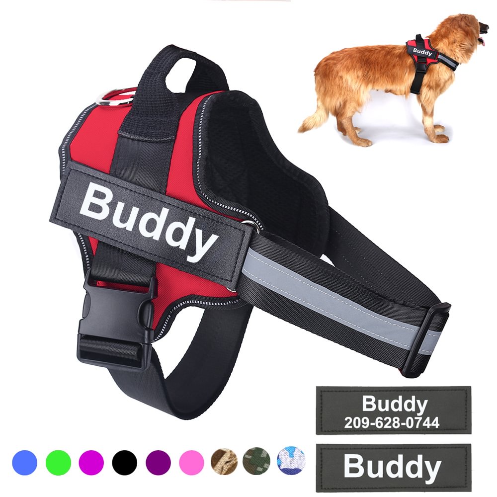 Personalized Dog Harness NO PULL Reflective Breathable Adjustable Pet Harness For Small large Dog Harness Vest With Custom patch