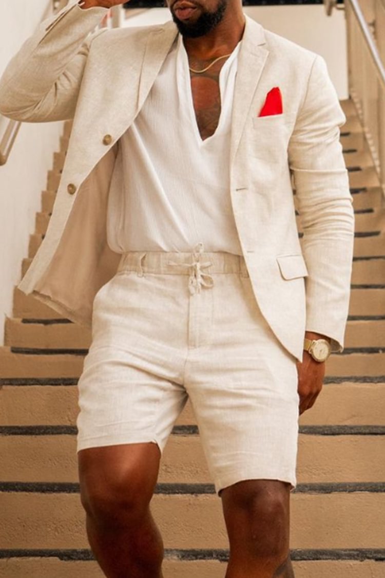 Tiboyz Fashion Outfits White Blazer And Shorts Suit