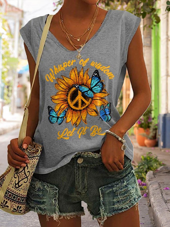 Sunflower Hippie Print Tank Top