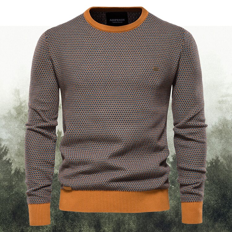 BrosWear Men'S Spliced Pullovers Casual Warm Sweater