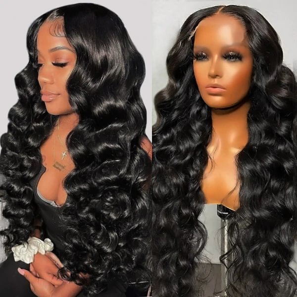 Swedish Ultra Thin Lace Wig丨10-38 Inches Black Loose Wave Hair丨5×5 HD Lace Closure Wig