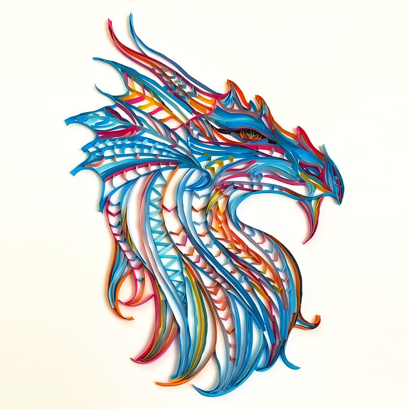 JEFFQUILLING™-JEFFQUILLING™ Paper Filigree Painting Kit - Dragon