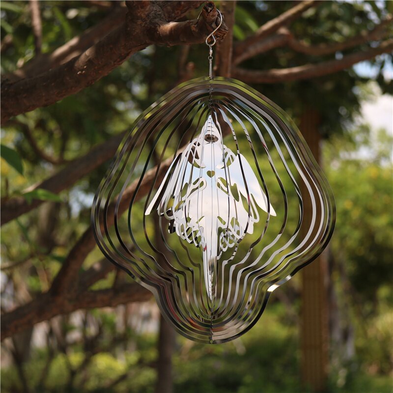 Fairy Angel Chimes Stainless Hanging Wind 3D Visual Effects Garden Decor、、sdecorshop