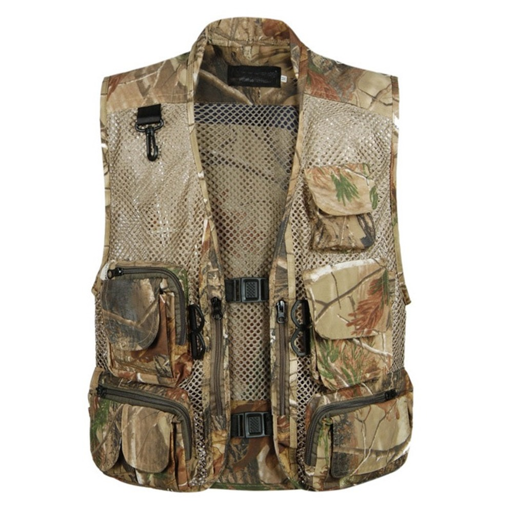 Men's outdoor sports multi-pocket mesh vest