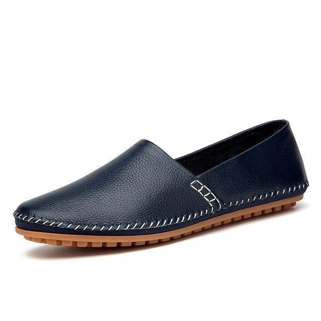 Men Non-slip Fashion Slip On Genuine Leather Flats Moccasins Loafers Shoes-Corachic