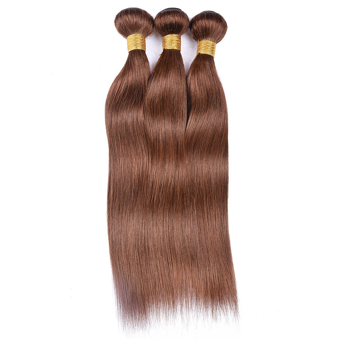 1 PC Coffee Brown Straight Hair Bundles丨Indian Mature Hair、Virgin Hair、Original Hair