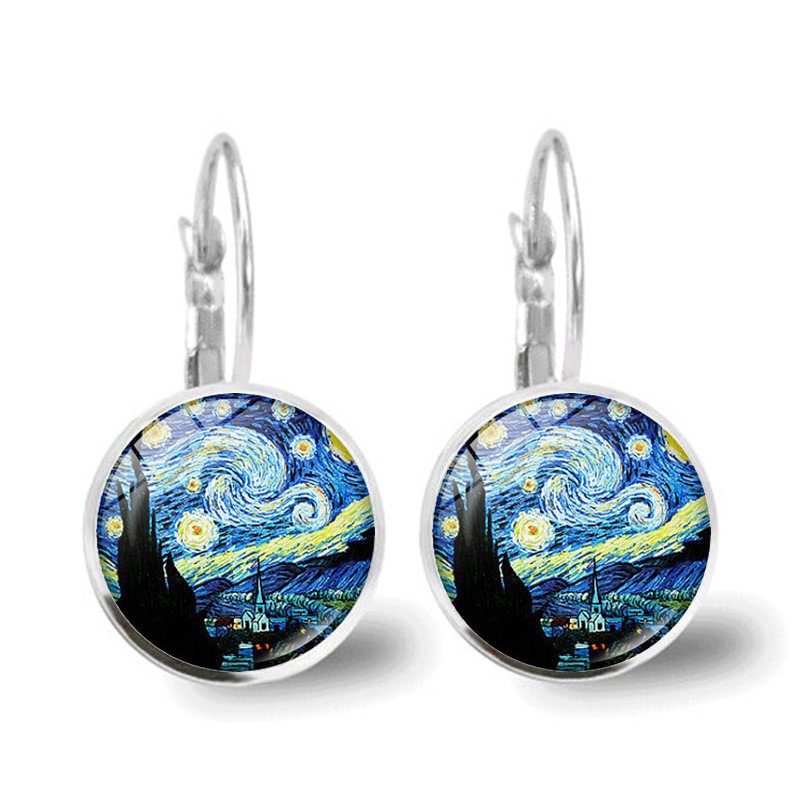Famous Van Gogh Starry Night drop earrings