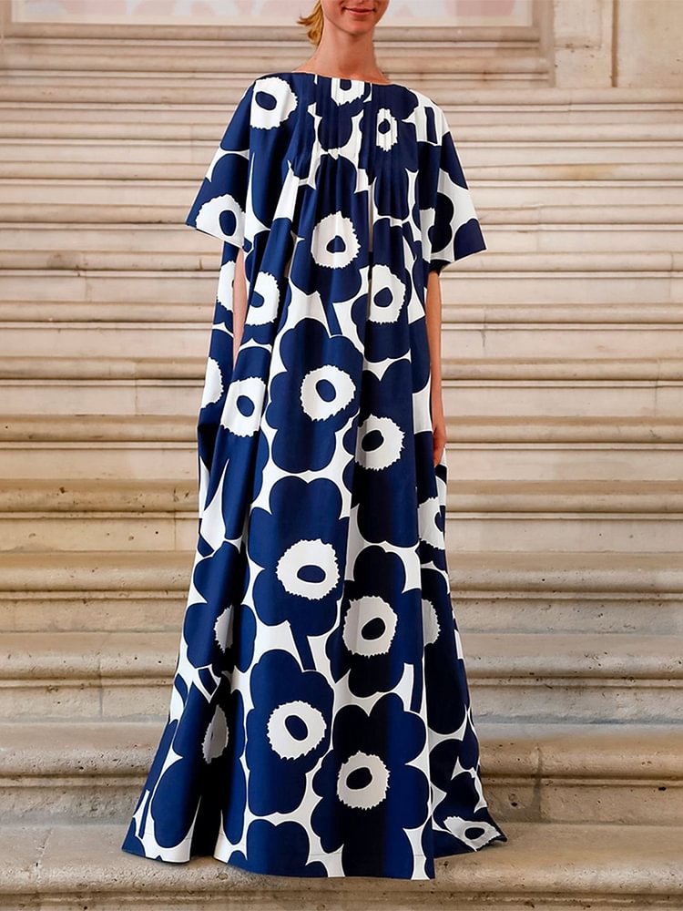 Women'S Loose Floral Print Maxi Dress