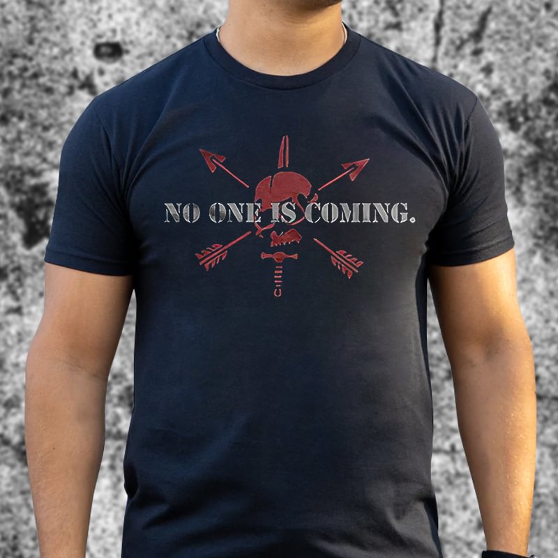 Livereid No One Is Coming Printed Skull T-shirt - Livereid