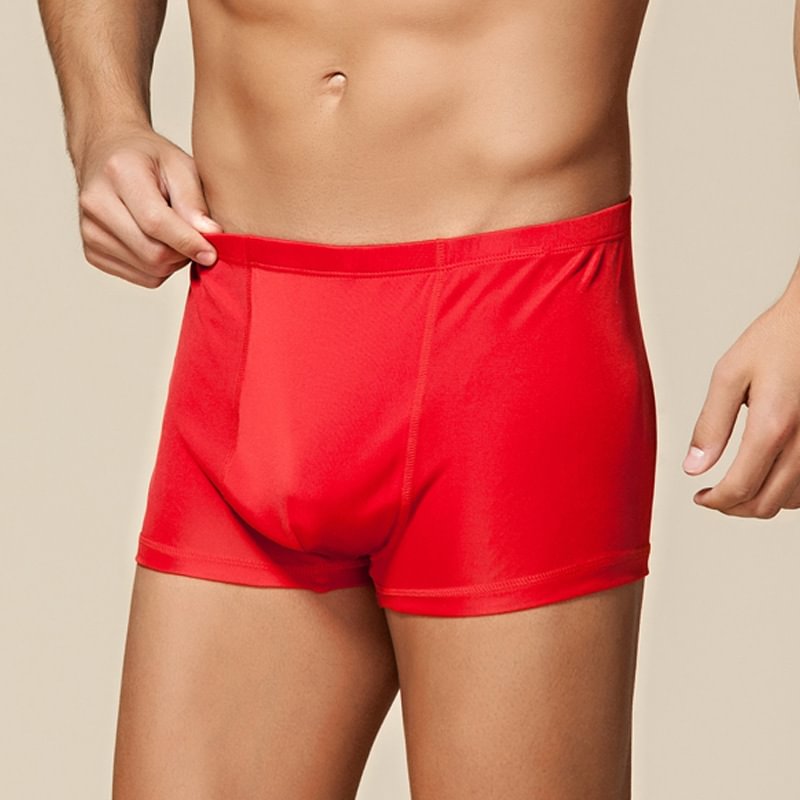  Men's Silk Trunks Underwear Luxury Style Red