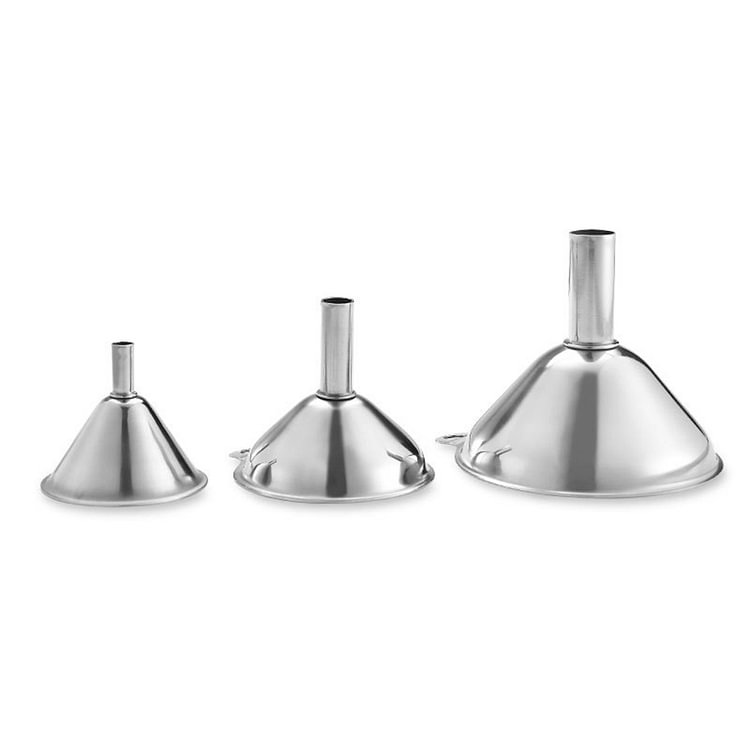 3pcs Liquid Metal Funnel Kitchen Cooking Bottles Portable Funnel Accessory