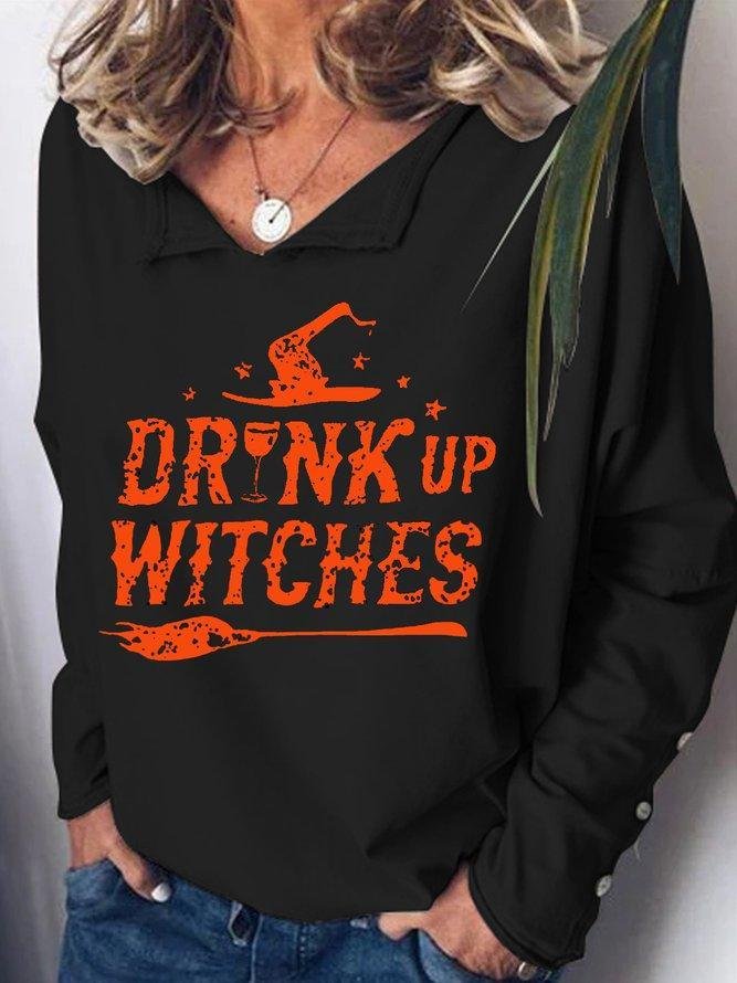 Drink Up Witches Long Sleeve Sweatshirt-Mayoulove