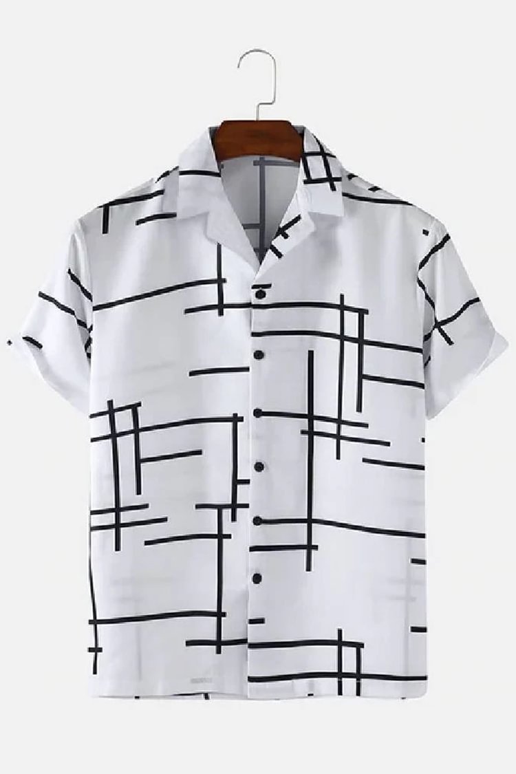 Tiboyz Irregular Line Short Sleeve Shirt