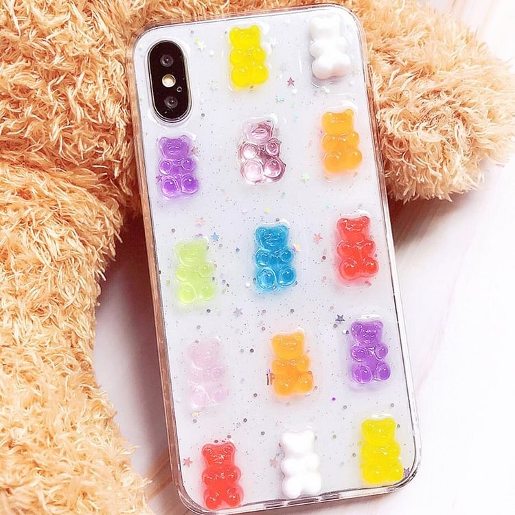 Cute 3D Candy Colors Bear Phone Case for iphone-Mayoulove