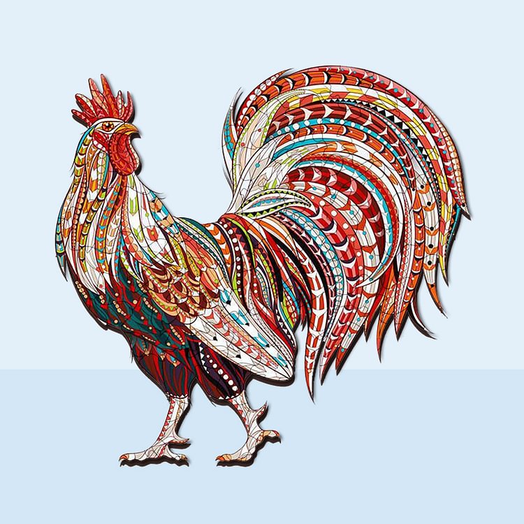 Red Rooster Wooden Jigsaw Puzzle