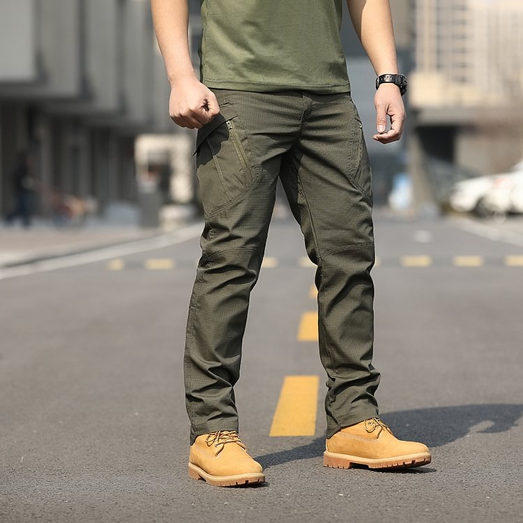 Men's Solid Outdoor Leisure Zipper Pockets Casual Pants