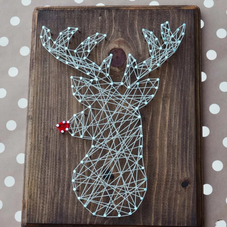 String Art - Rudolph 5" x 5"-Ainnpuzzle