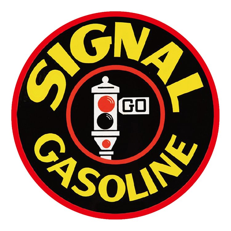 Signal Gasoline - Round Tin Sign - 30*30cm
