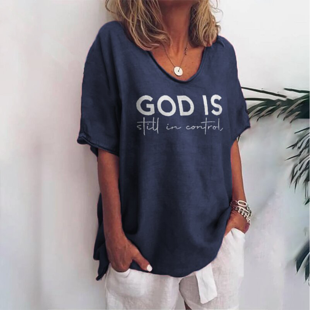God is still in control designer graphic tees