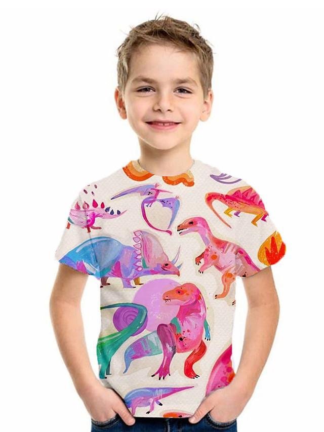 Kids Boys' Basic Fantastic Beasts Animal Print Short Sleeve Tee Blushing Pink-Corachic