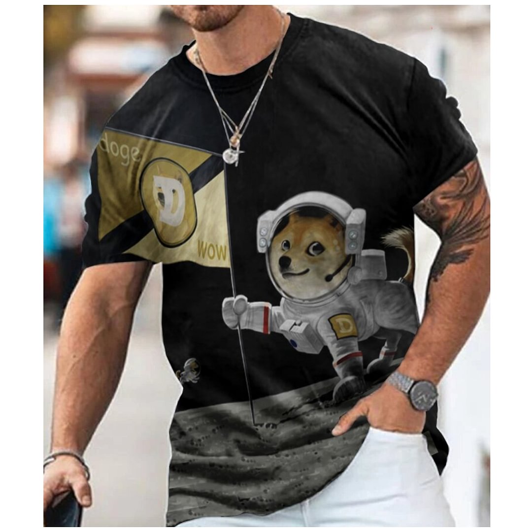 Printed Dogecoin to the Moon 2021 T-shirt / [viawink] /