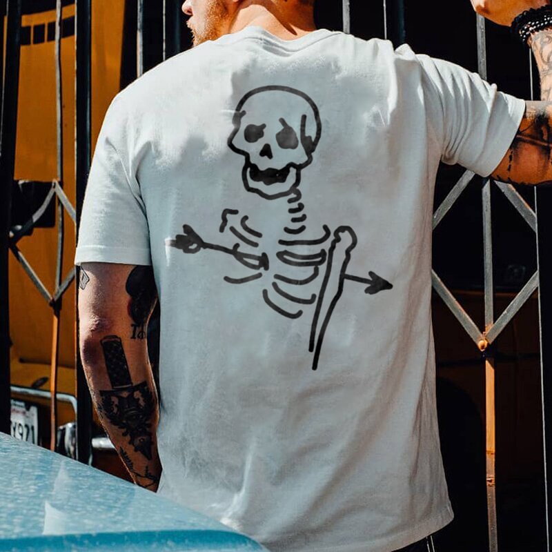 Classic Skeleton Printed Men's T-shirt - Krazyskull