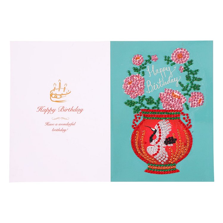 Special Shaped 5D Diamond Painting Happy Birthday Cards DIY Postcards Set gbfke