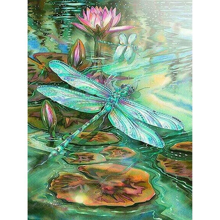 Dragonfly Pond - Diamant complet - 40x30cm