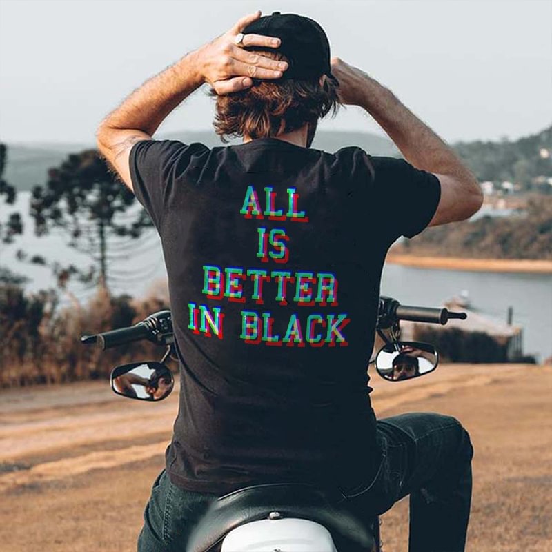 UPRANDY All Is Better In Black Printed Men's T-shirt -  UPRANDY