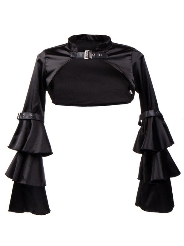 Gothic Vintage Stand Collar Long Bell Sleeve Cape