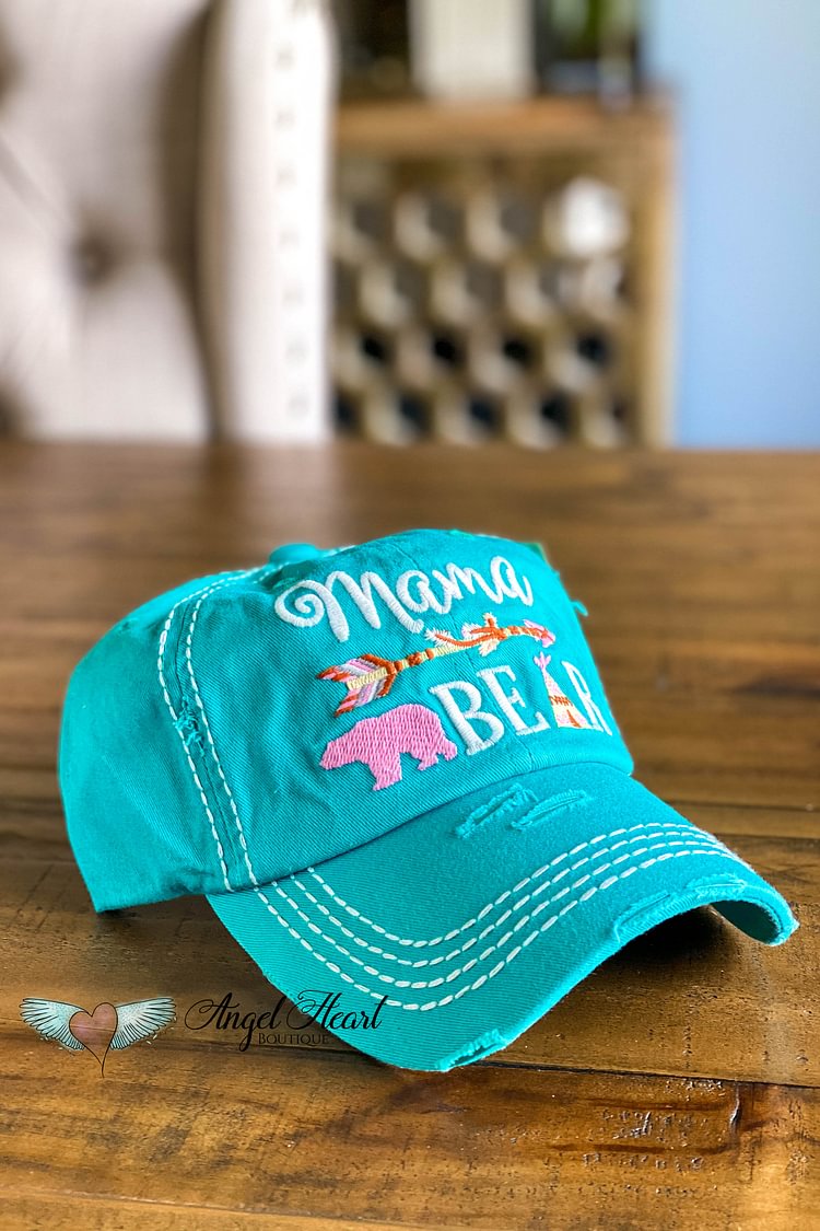 Mama Bear Arrow Hat - Turquoise