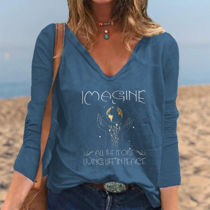 Image All The People Living Life In Peace Unique Printed T-shirt