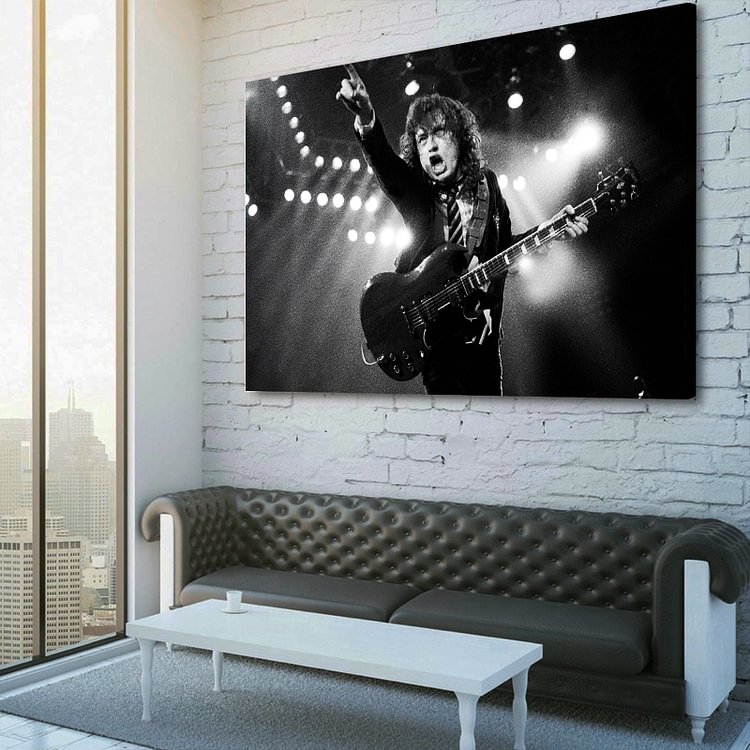 AC/DC Angus Young Guitar solo Canvas Wall Art