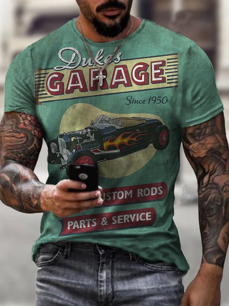 Mens Retro Dukes Of Garage Printed Casual T-shirt / [viawink] /