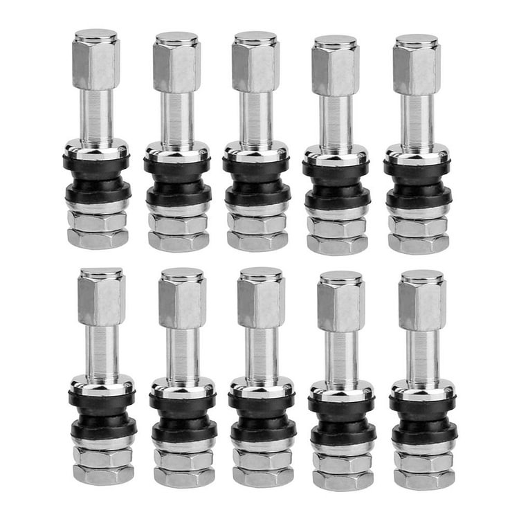 10pcs Universal Bolt-in Tubeless Wheel Tire Valve Stems with Dust Caps