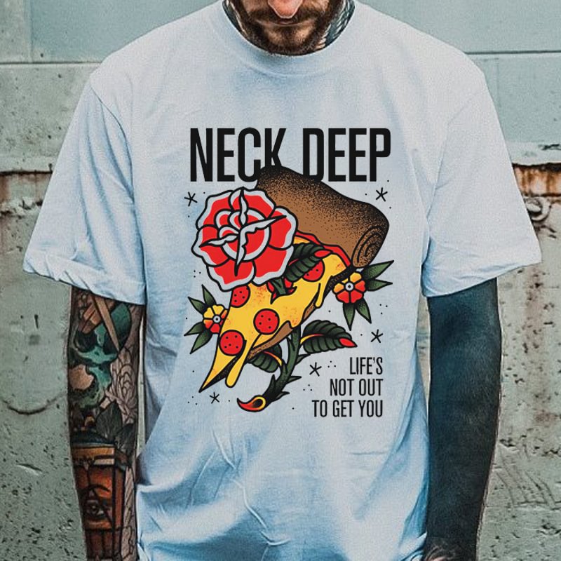Cloeinc  Men's Neck Deep Life's Not Out To Get You Printed T-shirt - Cloeinc